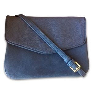 Moda Luxe Blue Gold Cross Body Bag Purse Leather